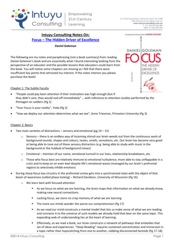 Intuyu Consulting Notes On: Focus The Hidden Driver Of Excellence