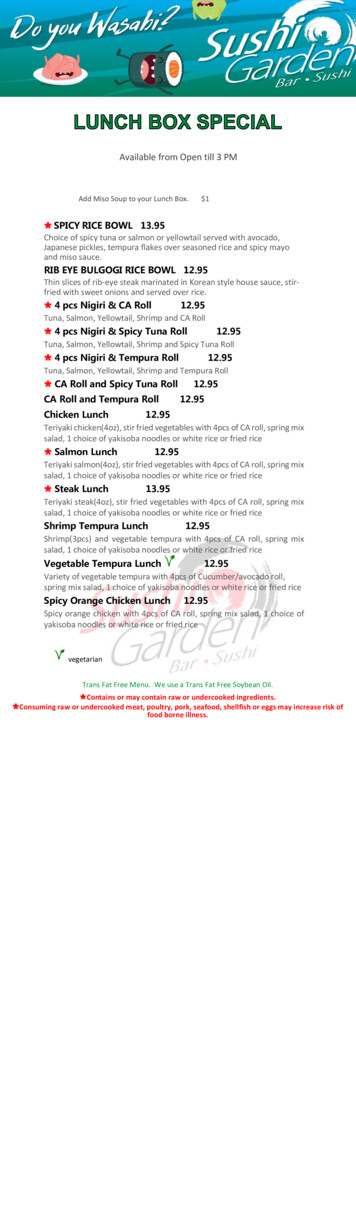 Available From Open Till 3 PM - Sushi Garden