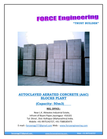 AUTOCLAVED AERATED CONCRETE (AAC) BLOCKS PLANT (Capacity: 50m3)