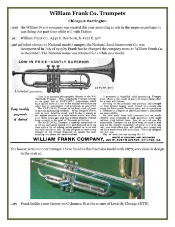 William Frank Co. Trumpets - Brass History