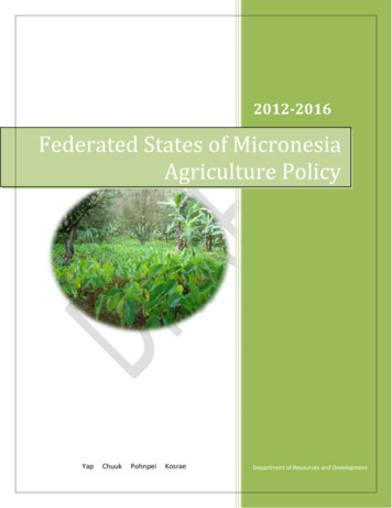 Federated States Of Micronesia Agriculture Policy