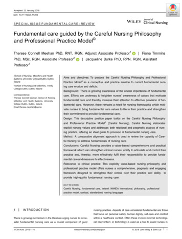 Fundamental Care Guided By The Careful Nursing Philosophy And .