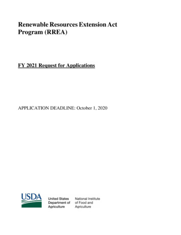 Renewable Resources Extension Act Program (RREA) - USDA