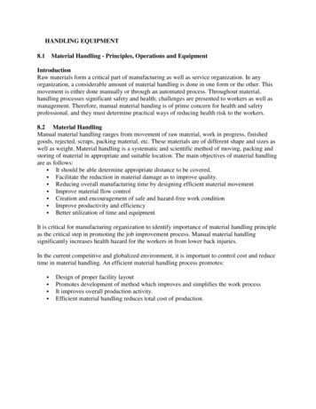 HANDLING EQUIPMENT 8.1 Material Handling - Principles, Operations And .