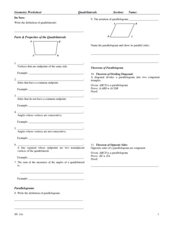 Geometry Worksheet Quadrilaterals - Eleanor Roosevelt High School