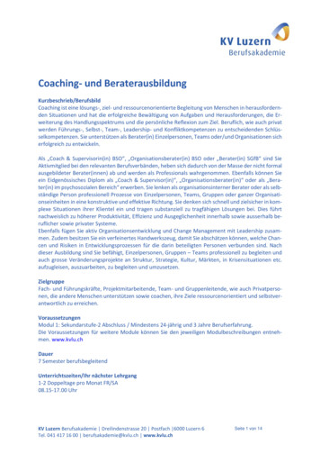 Coaching- Und Beraterausbildung - KV Lu