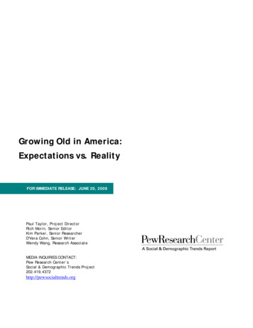 Getting Old In America - Pew Research Center Pew Research Center