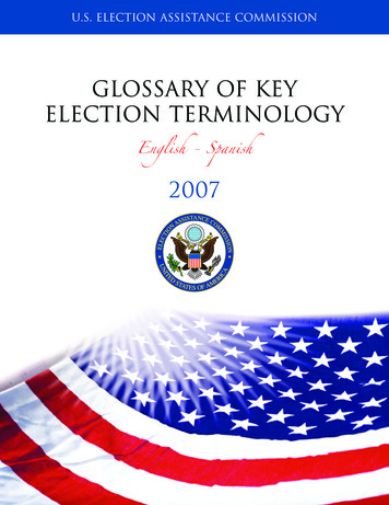 Glossary Of Key Election Terminology - EAC
