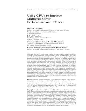 Using GPUs To Improve Multigrid Solver Performance On A Cluster