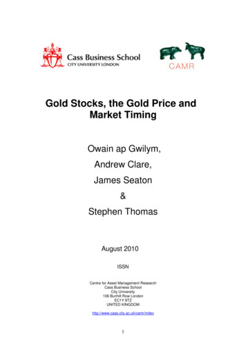 Gold, Gold Stocks,the Gold Price, And Market Timing