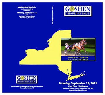 Monday, September 13, 2021 - Goshen Yearling Sale