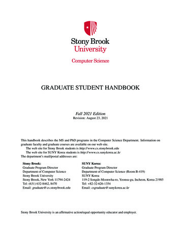 GRADUATE STUDENT HANDBOOK - Stony Brook University