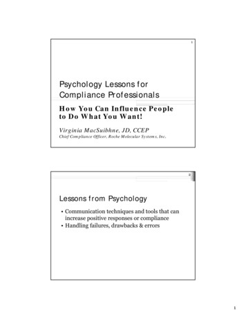 Psychology Lessons For Compliance Professionals