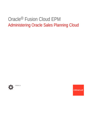 Administering Oracle Sales Planning Cloud