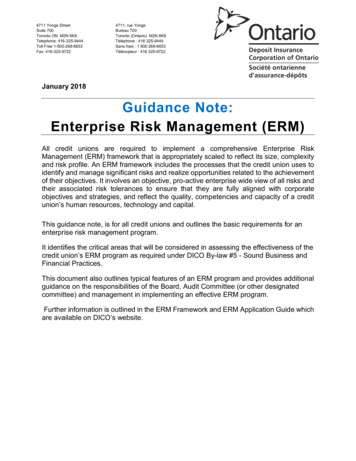 Guidance Note: Enterprise Risk Management (ERM) - DICO
