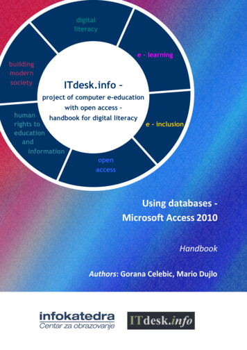 Using Databases - Microsoft Access 2010 - ITdesk.info