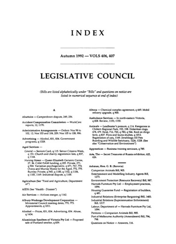 LEGISLATIVE COUNCIL - Parliament Of Victoria