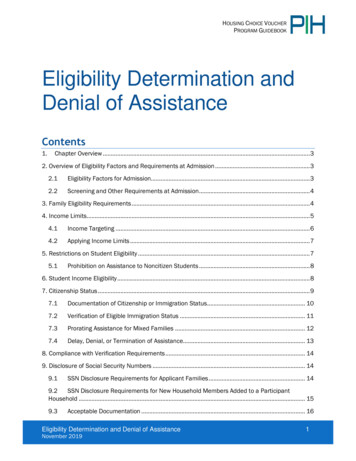 Eligibility Determination And Denial Of Assistance