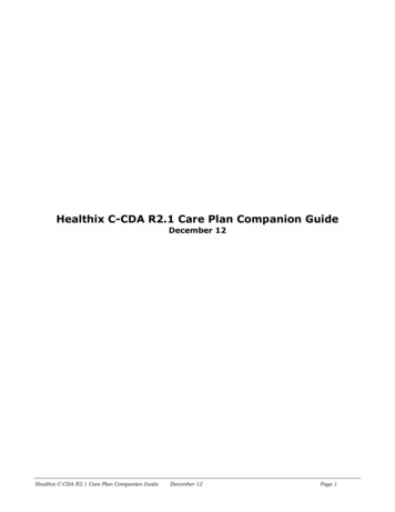 Healthix C-CDA R2.1 Care Plan Companion Guide