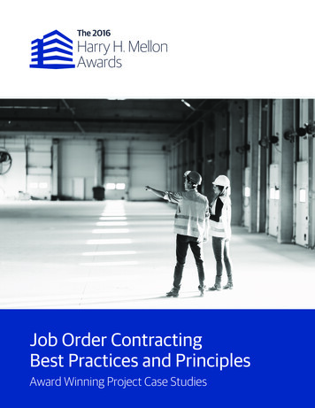 Job Order Contracting Best Practices And Principles - Gordian