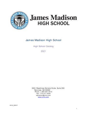 James Madison High School Catalog