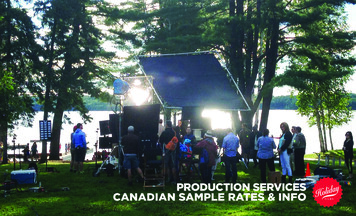 PRODUCTION SERVICES CANADIAN SAMPLE RATES & INFO - Holiday Films