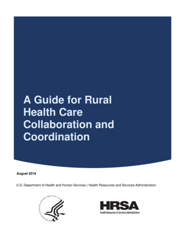 A Guide For Rural Health Care Collaboration And Coordination