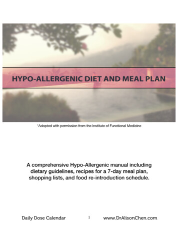 Hypo-allergenic Diet And Meal Plan - Dr. Alison Chen, ND