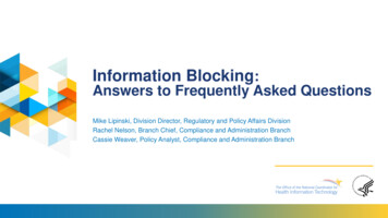 Information Blocking Answers To Frequently Asked Questions
