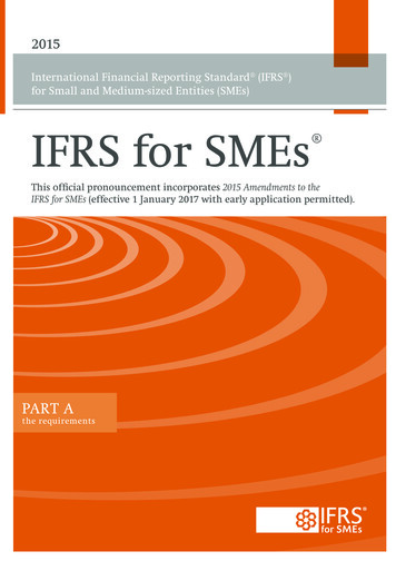 For Small And Medium-sized Entities (SMEs) IFRS For SMEs