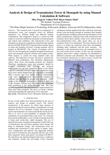 Analysis & Design Of Transmission Tower & Monopole By Using . - IJSRD