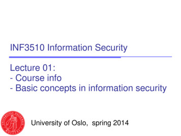 INF3510 Information Security Lecture 01: - Course Info - Forsiden