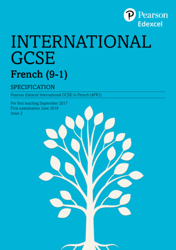 International GCSE French Specification - Edexcel