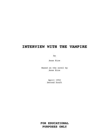 INTERVIEW WITH THE VAMPIRE - Daily Script