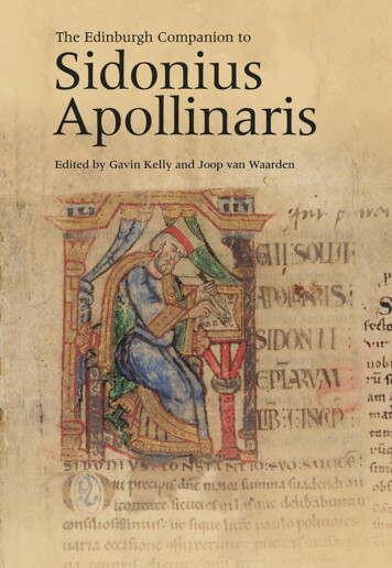 THE E C SIDONIUS APOLLINARIS - Edinburgh University Press