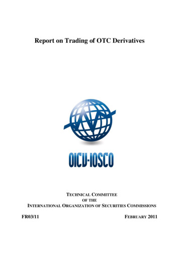 Report On Trading Of OTC Derivatives - IOSCO