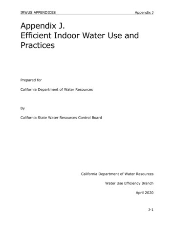 Appendix J. Efficient Indoor Water Use And Practices