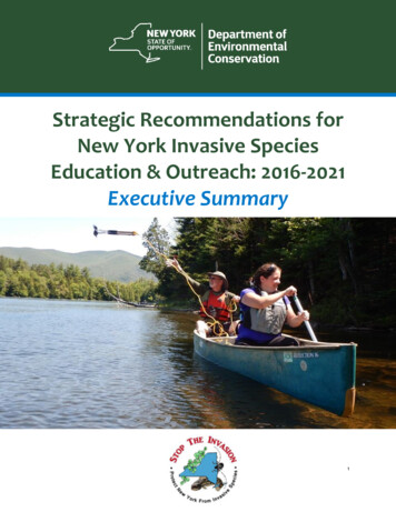 Strategic Recommendations For New York Invasive Species Education .
