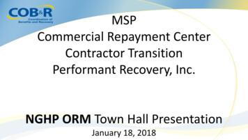 MSP Commercial Repayment Center Contractor Transition Performant .