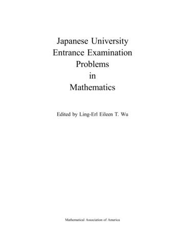 Japanese University Entrance Examination Problems In Mathematics