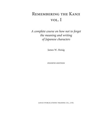Remembering The Kanji Vol. I