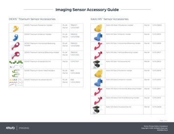 Imaging Sensor Accessory Guide - Dexis 