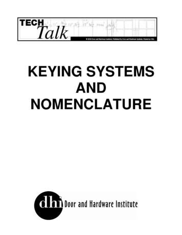 Keying Systems And Nomenclature