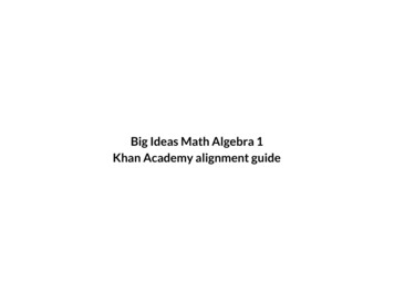 Big Ideas Math Algebra 1 Khan Academy Alignment Guide