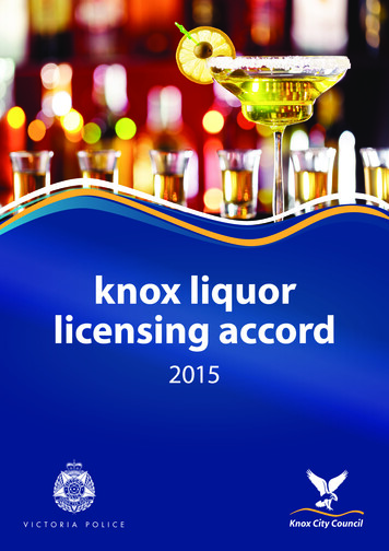 Knox Liquor Licensing Accord