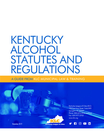 Kentucky Alcohol Statutes And Regulations