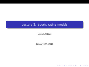 Lecture 3: Sports Rating Models - Department Of Statistics