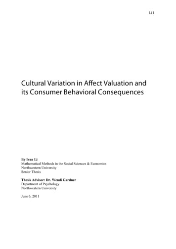Cultural Variation In Affect Valuation And Its Consumer Behavioral .