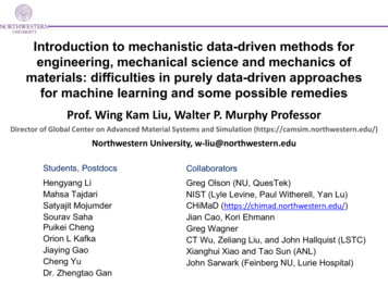 Introduction To Mechanistic Data-driven Methods For Engineering .