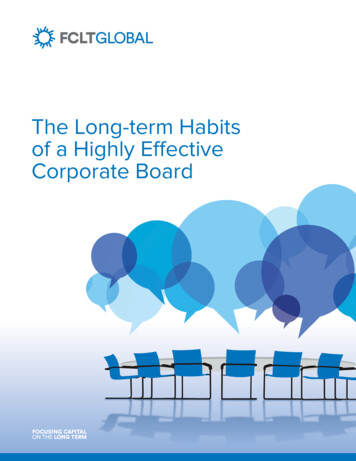 The Long-term Habits Of A Highly Effective Corporate Board
